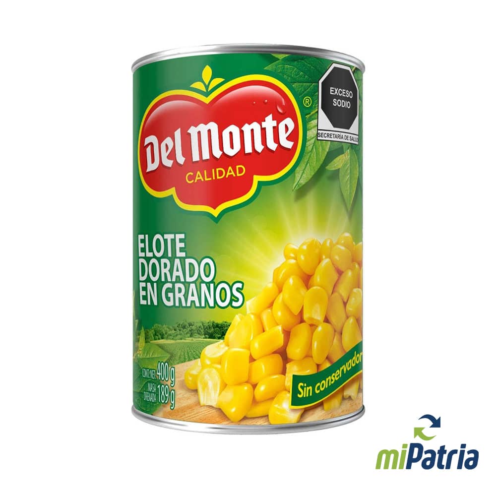 Elote dorado en granos Del Monte 410g (Maíz) – Mi Patria